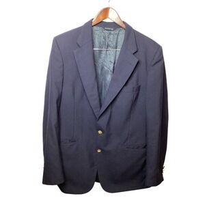 Burberrys Navy Blue Blazer Gold Buttons Classic Vintage Men's Sport Coat
